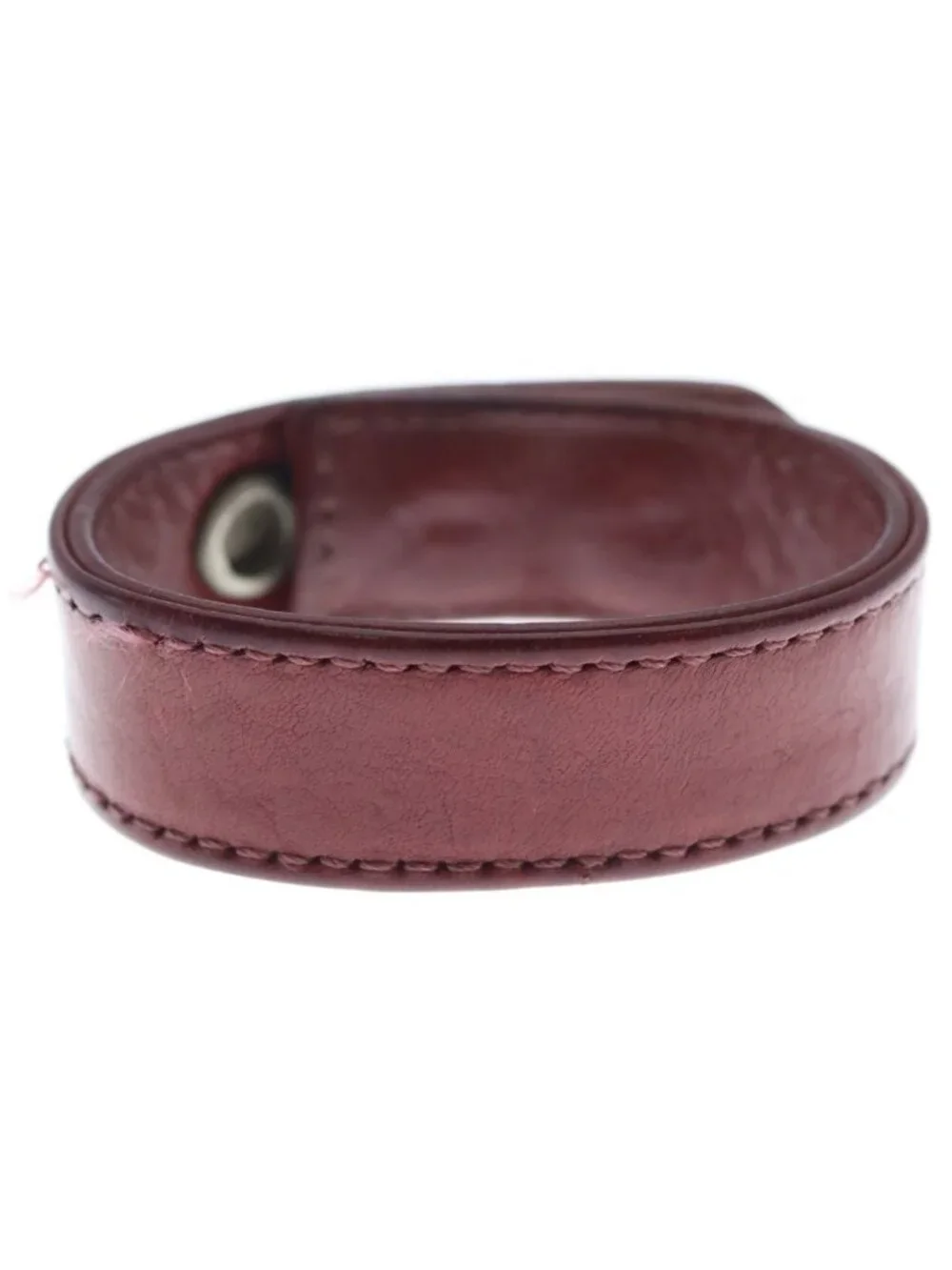 Chrome Hearts L&t Lip and Tan 3 Buttons 2 Snaps Leather Bracelet